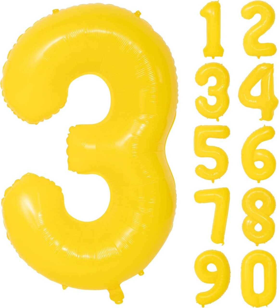 40 Inch Yellow Graffiti Number 3 Balloon – Jumbo Helium Foil Mylar Balloon for Birthday, Anniversary, Wedding, or Party Decorations (Macaron Yellow)